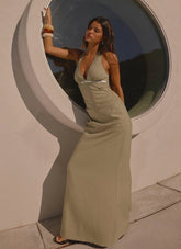 Lorela Maxi Dress - Pale Olive