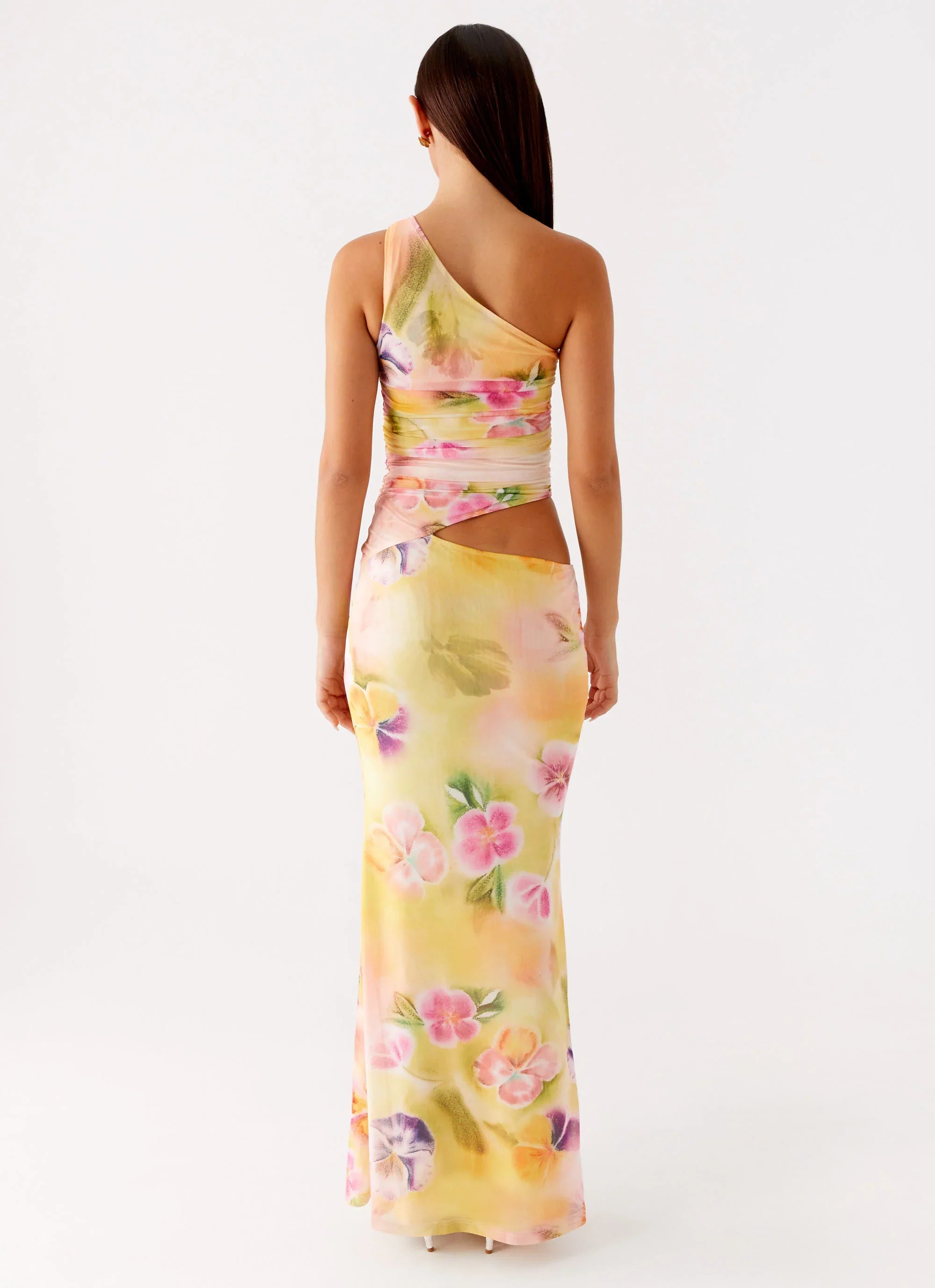 Seranella One Shoulder Maxi Dress - Sunburst Floral