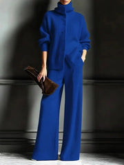 Women's Cozy Cardigan Sweater and Pants Two-Piece Set
