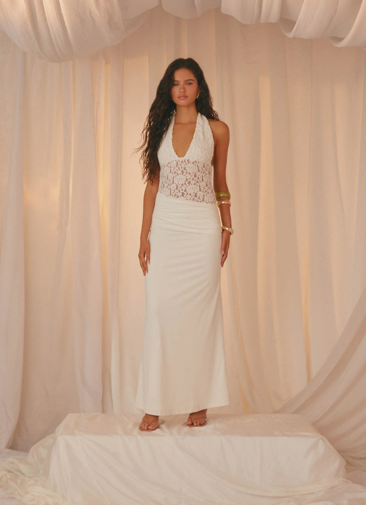 Miri Halter Maxi Dress - Ivory